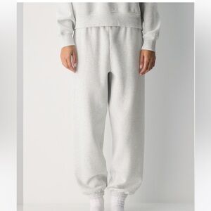 Aritzia Cozy Sweatfleece Mega Jogger - Heather Cloud White
